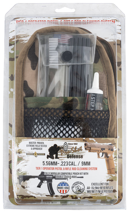 Pro-Shot MMULTICAM5569MM AR-15 and 9mm Multi-Caliber Cleaning Kit in Camo Pouch