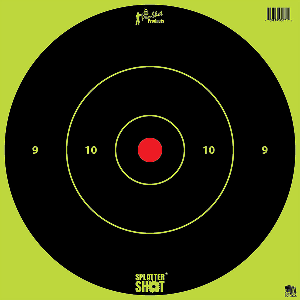 Pro-Shot 12BGREENTG5PK SplatterShot Reactive 12" Bullseye Tagboard Target Black/Green 5 Pack