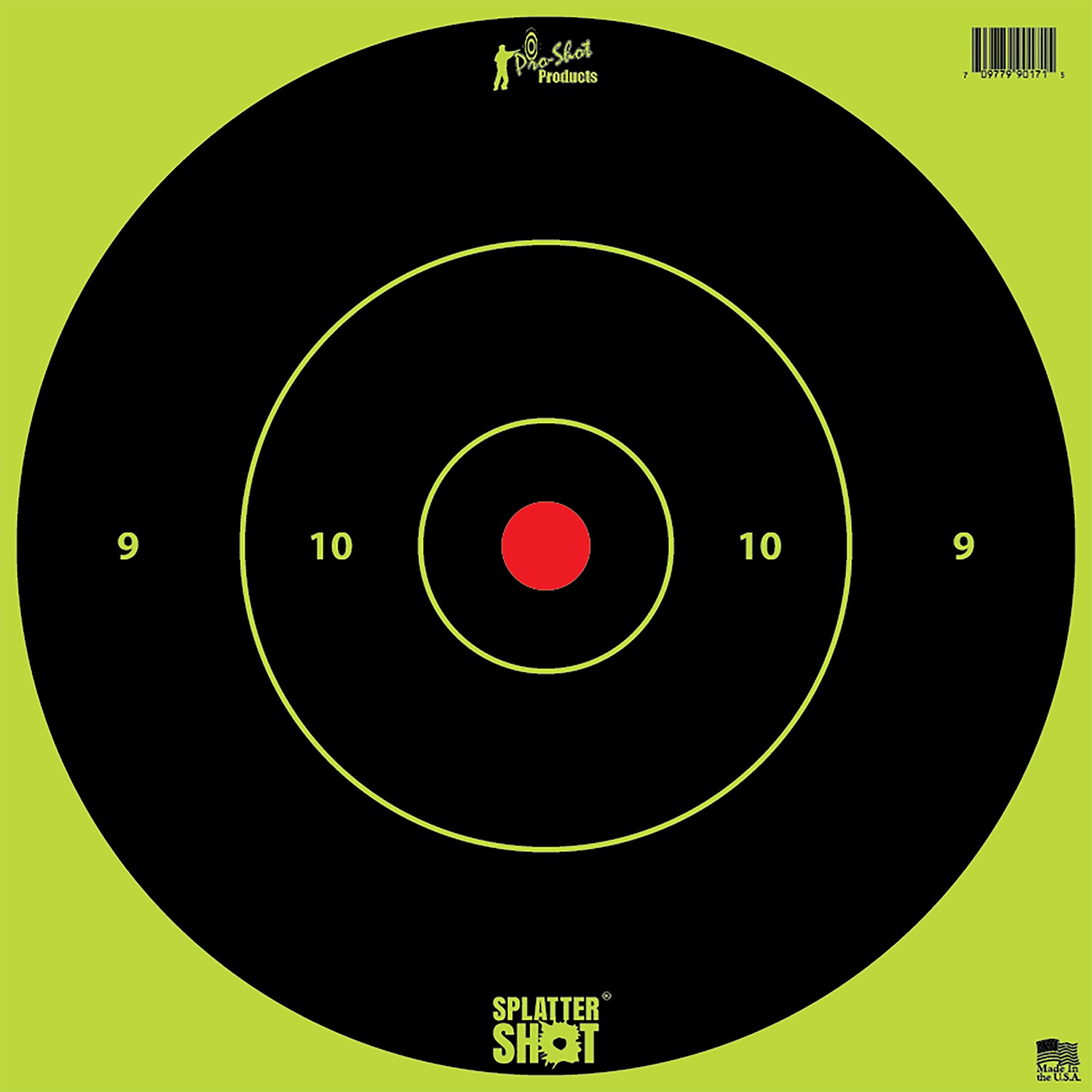 Pro-Shot 12BGREENTG5PK SplatterShot Reactive 12" Bullseye Tagboard Target Black/Green 5 Pack