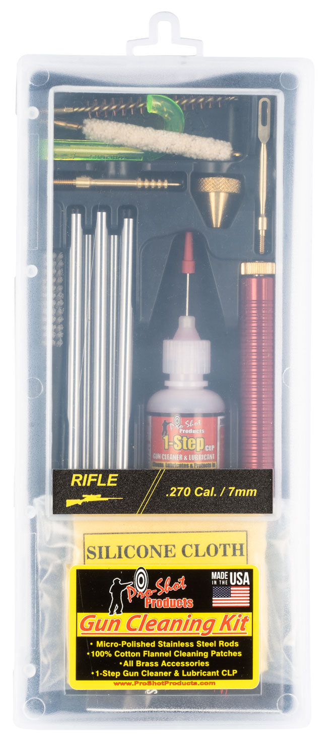 Pro-Shot R2707KIT .270 Cal/7mm Multi-Caliber Rifle Classic Box Cleaning Kit