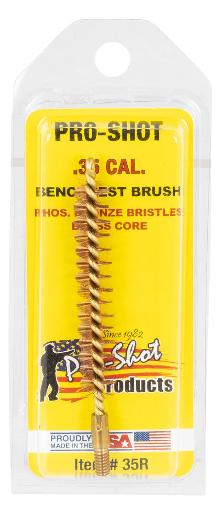 Pro-Shot 35R .35 Cal & 9mm Rifle Bronze Bristle Bore Brush Brass Core #8-32 Thread
