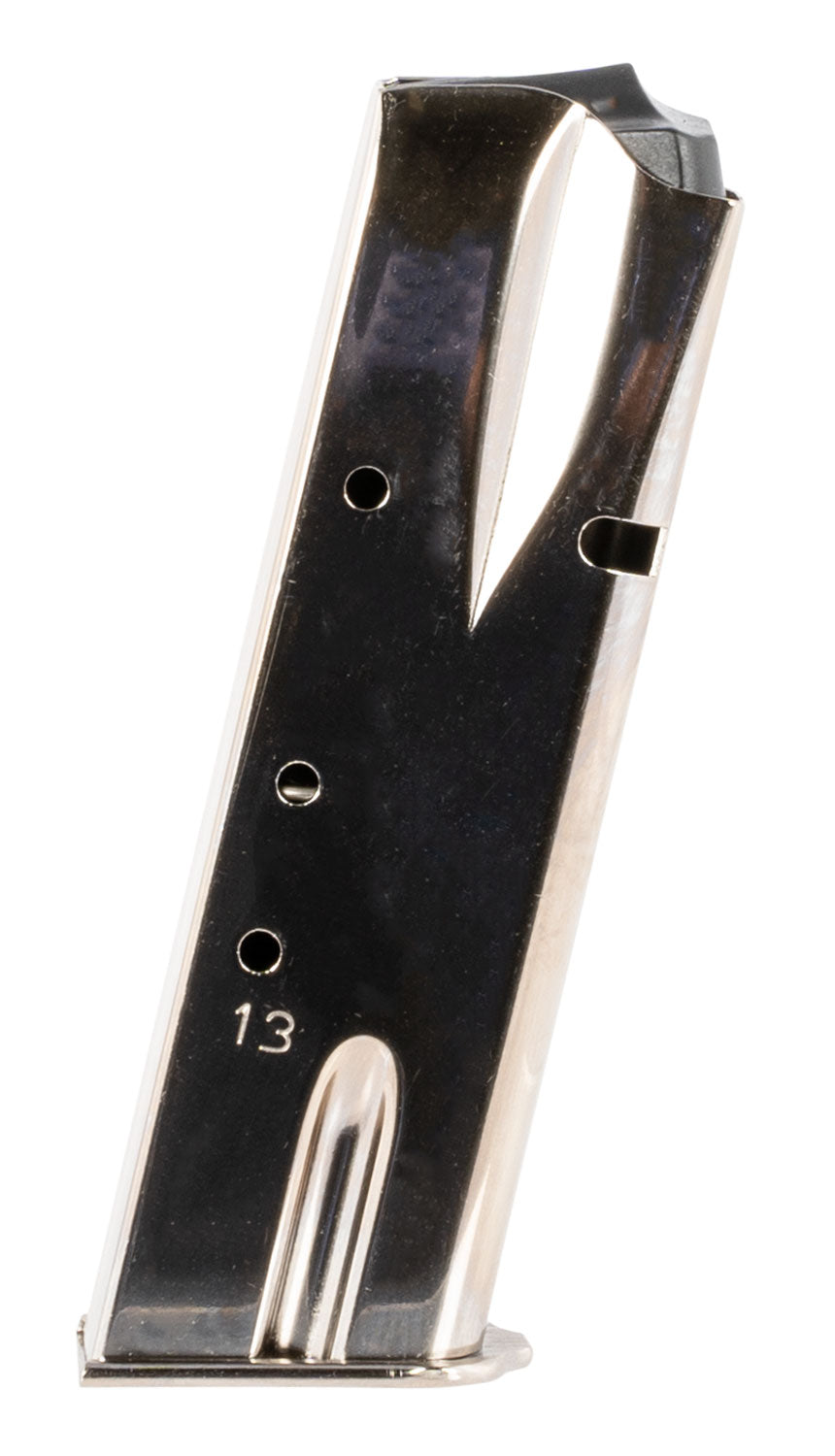 Mec-Gar 13-Round 9mm Luger Nickel Finish Magazine Fits Browning Hi-Power and Springfield SA-35