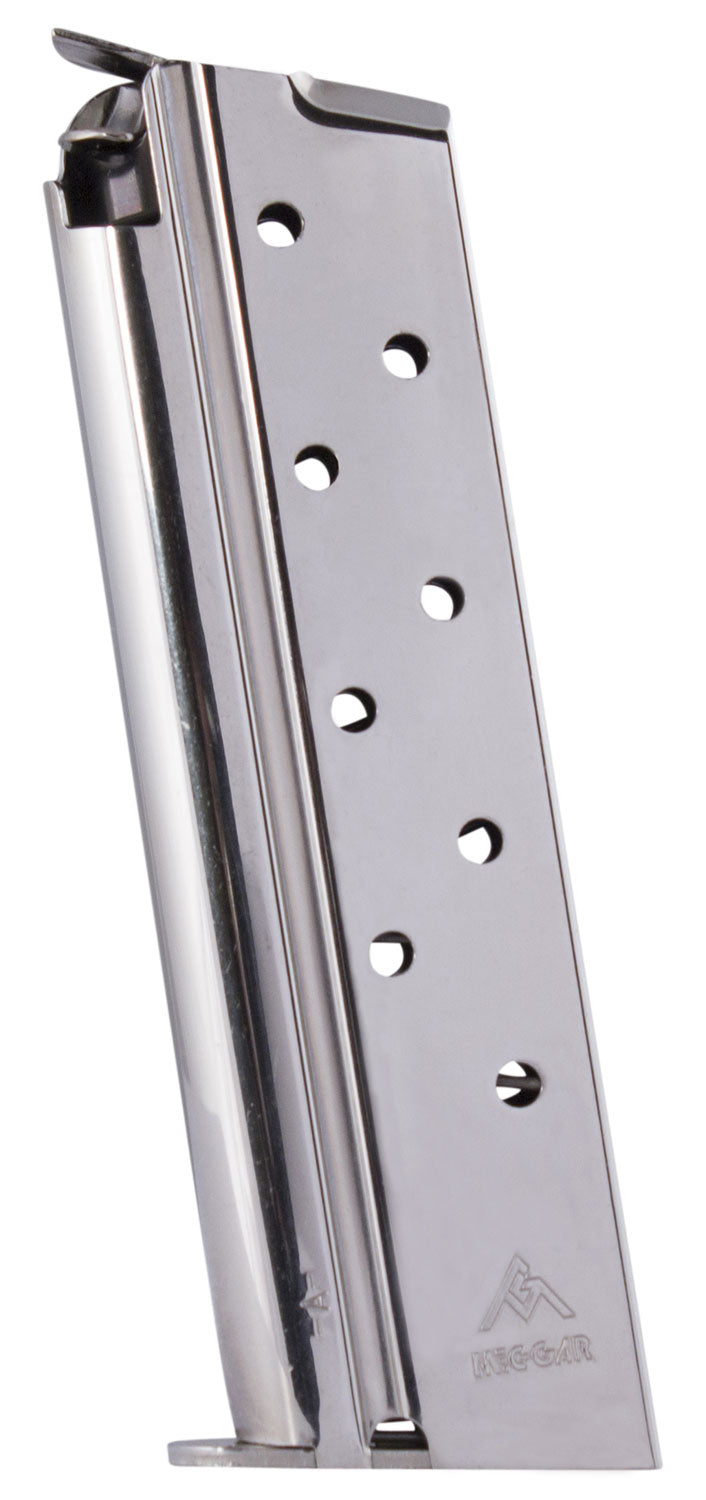 Mec-Gar Standard 10mm Auto 8-Round Detachable Nickel Mag for 1911 Govt