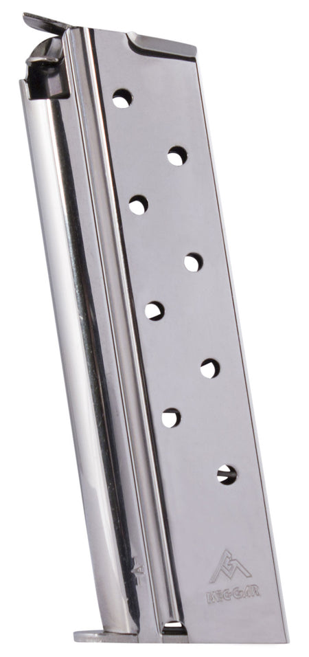Mec-Gar Standard 10mm Auto 8-Round Detachable Nickel Mag for 1911 Govt