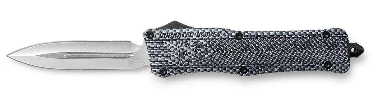 CobraTec CTK-1 Large OTF 3.75" Dagger Plain D2 Blade Carbon Fiber Aluminum Handle Includes Glass Breaker