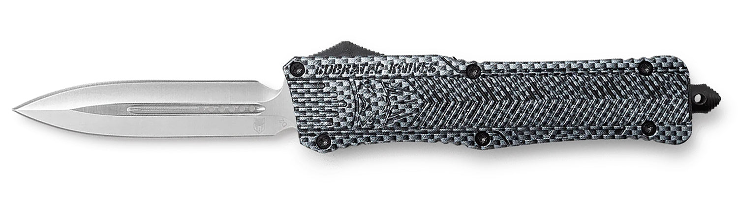 CobraTec CTK-1 Large OTF 3.75" Dagger Plain D2 Blade Carbon Fiber Aluminum Handle Includes Glass Breaker