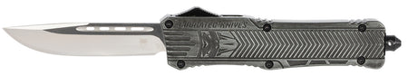 CobraTec CTK-1 Large OTF 3.75" Drop Point D2 Steel Plain Blade Stonewashed Handle Includes Glass Breaker & Clip