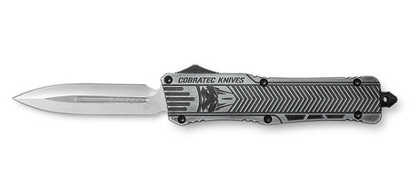 CobraTec CTK-1 Large OTF 3.75" Dagger D2 Steel Plain Blade Stonewashed Handle Includes Glass Breaker & Clip