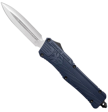 CobraTec CTK-1 Large OTF 3.75" Dagger D2 Steel Plain Blade NYPD Blue Handle Includes Glass Breaker & Clip