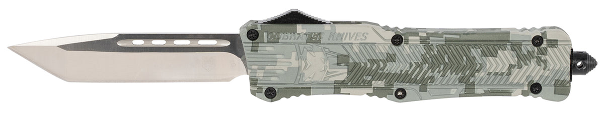 CobraTec CTK-1 Large OTF 3.75" Tanto D2 Steel Plain Blade Army DigiCamo Handle Includes Glass Breaker & Clip