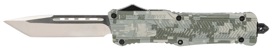 CobraTec CTK-1 Large OTF 3.75" Tanto D2 Steel Plain Blade Army DigiCamo Handle Includes Glass Breaker & Clip