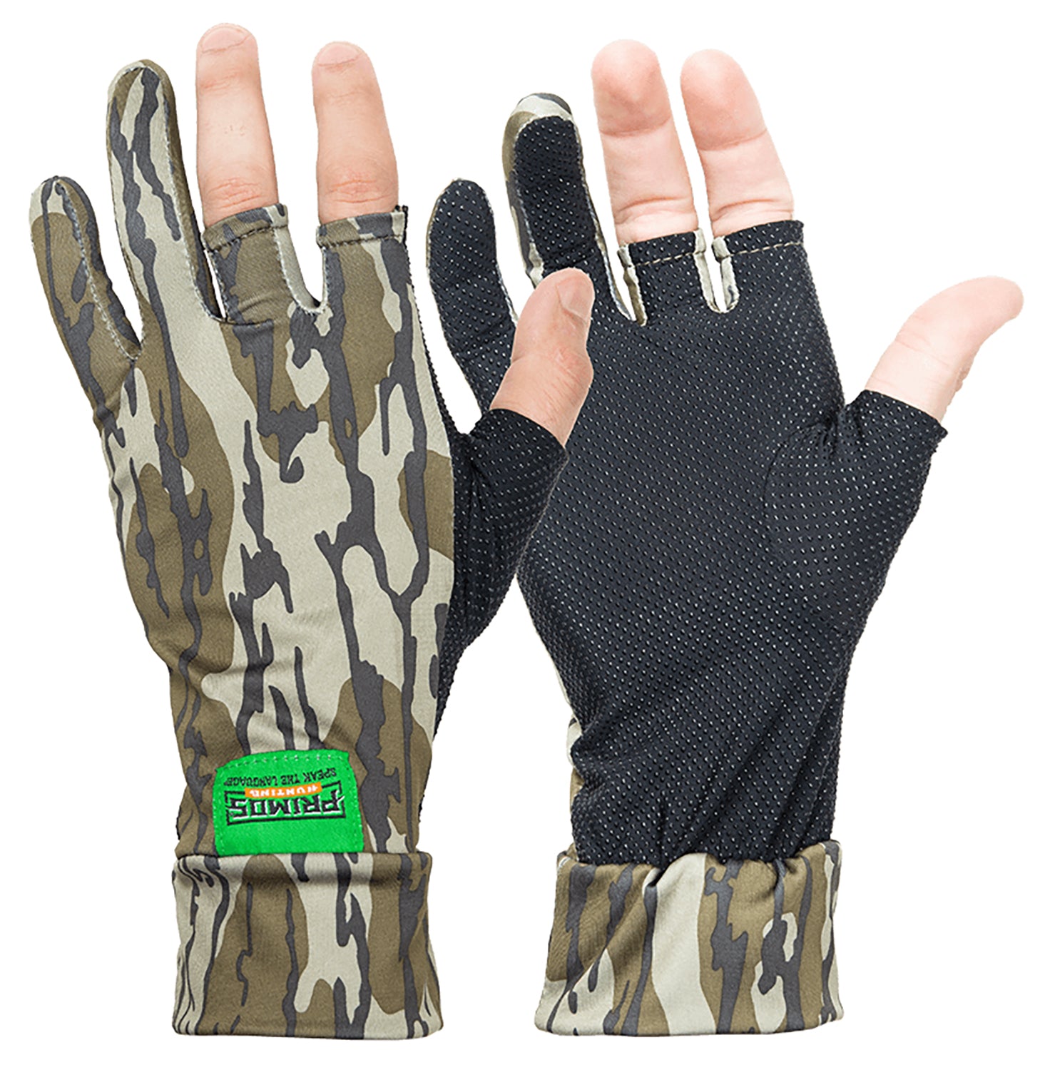 Primos PS6681 Mossy Oak BottomLand Fingerless Hunting Gloves One Size Fits All