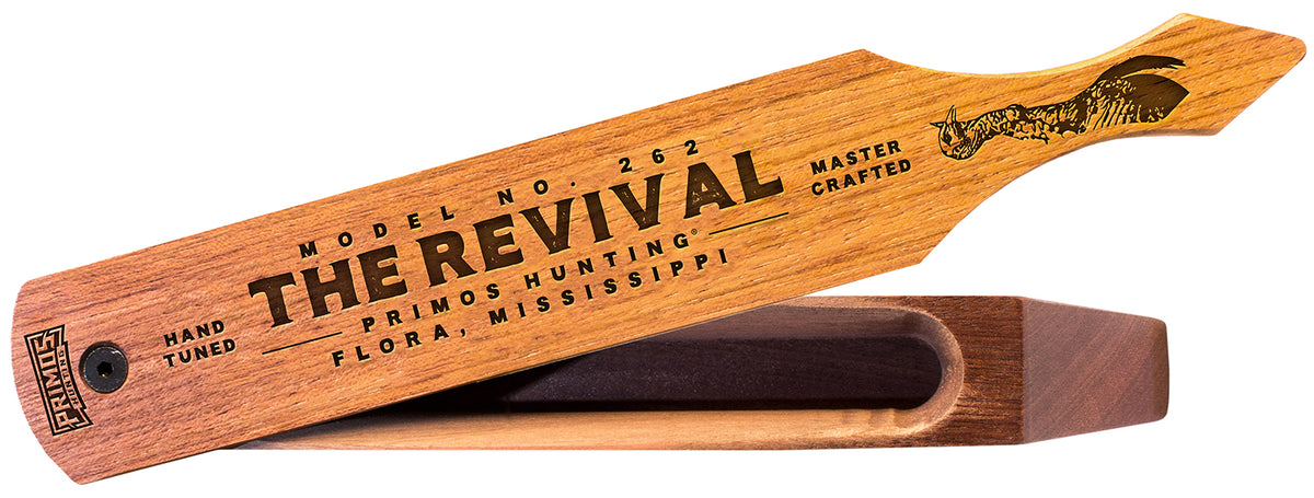 Primos PS262 Revival Turkey Box Call - Brown Wood, Loud or Soft Yelps