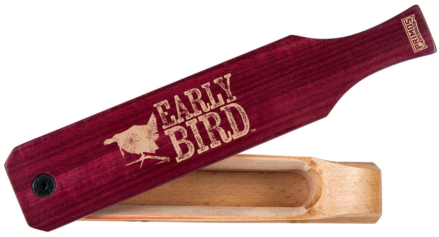 Primos PS2961 Early Bird Box Call - Turkey Hen Sounds, Purple Heart & Walnut