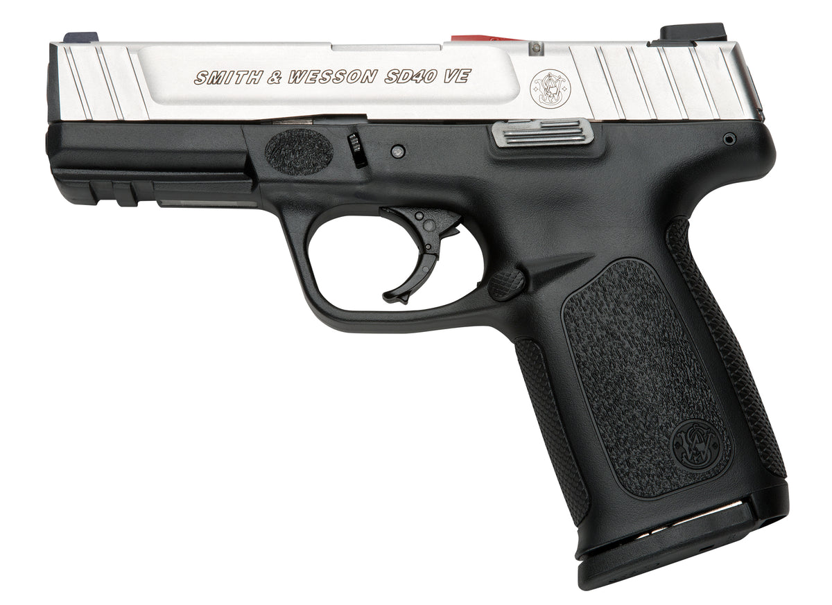 Smith & Wesson 123403 SD40 VE *CA Compliant Compact Frame 40 S&W 10+1, 4" Stainless Steel Barrel, Satin Serrated Stainless Steel Slide, Black Polymer Frame w/Picatinny Rail