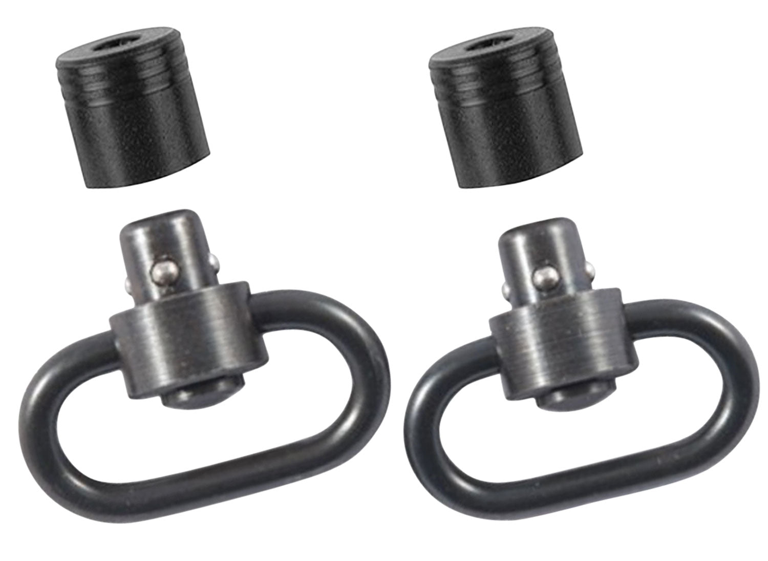 Outdoor Connection PBS19122 Push Button Swivel Set 1.25" Black Steel with Cup Style Bases