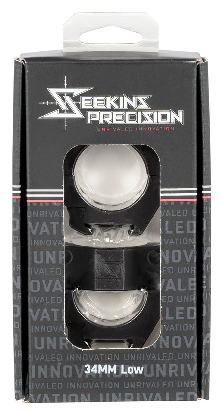 Seekins Precision Matte Black 34mm Low Scope Rings 7075-T6 Aluminum 0010630002