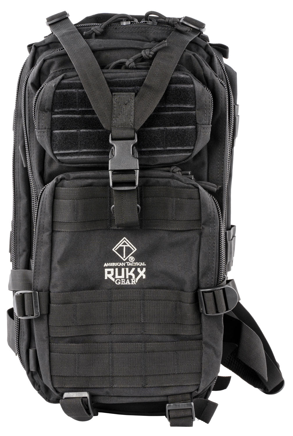 Rukx Gear Tactical 1 Day Pack ATICT1DB Black 600D Polyester 4-Compartment