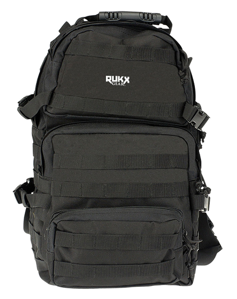 Rukx Gear Tactical 3 Day Pack ATICT3DB Black 600D Polyester 5 Compartments