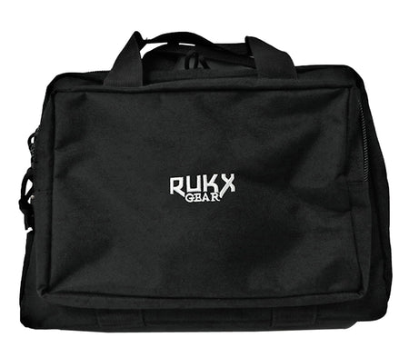 Rukx Gear ATICTDPCB Black 600D Polyester Double Handgun Case Holds 2 Pistols