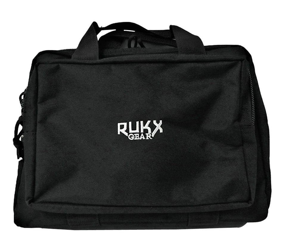 Rukx Gear ATICTDPCB Black 600D Polyester Double Handgun Case Holds 2 Pistols