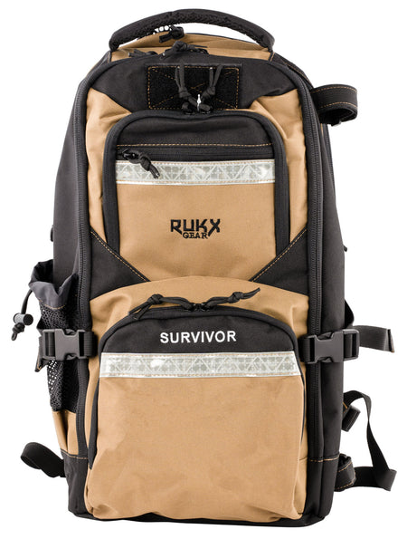 RUKX Gear ATICTSURT Tan Survivor Pack 600D Polyester with Shotgun Pocket