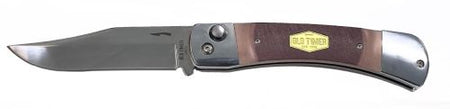 Old Timer Cave Bear 3.9" Stainless Auto Knife Sawcut Handle with Included Sheath