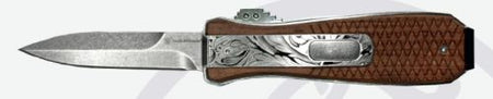 S&W Unwavered OTF Automatic Knife 3" Spear Point Blade Satin Finish Wood