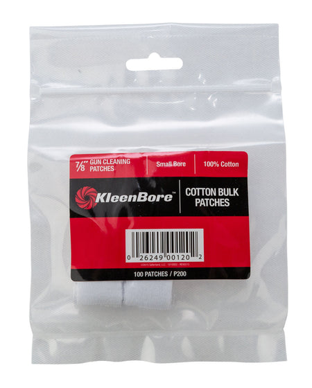 KleenBore P200 Super Shooter Small Bore Rifle Patches .17-.204 Cal 100% Flannel 100-Pk
