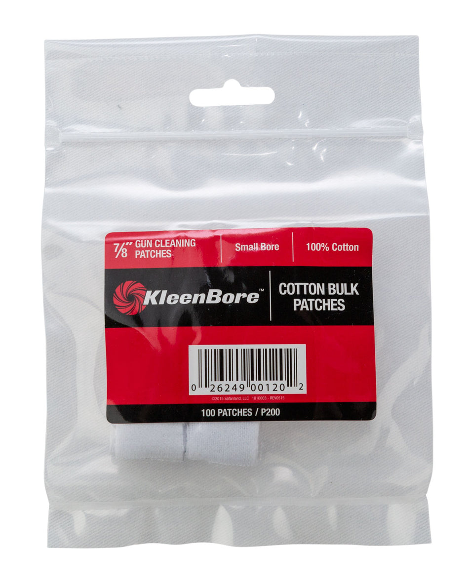 KleenBore P200 Super Shooter Small Bore Rifle Patches .17-.204 Cal 100% Flannel 100-Pk