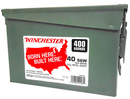Winchester .40 S&W USA Ammo Can 165 grain Full Metal Jacket ammunition