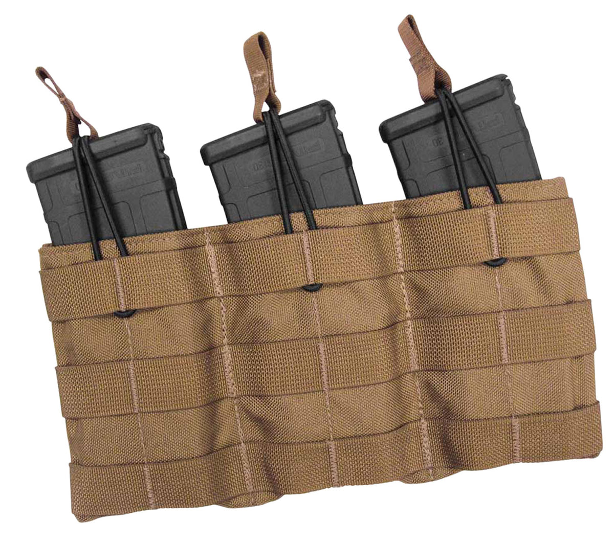 Tacshield T3508CY MOLLE Triple Rifle Magazine Speed Load Pouch Coyote Nylon