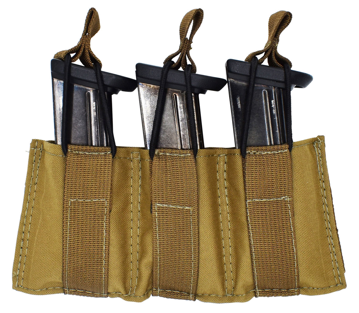 Tacshield T3608CY Coyote Triple Pistol Speed Load MOLLE Magazine Pouch 1000D