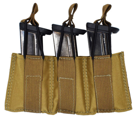 Tacshield T3608CY Coyote Triple Pistol Speed Load MOLLE Magazine Pouch 1000D