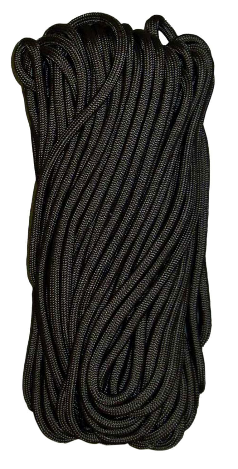 Tacshield 550 Cord Black Braided Paracord 50 Feet Made in USA