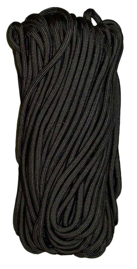 Tacshield 550 Cord Black Braided Paracord 50 Feet Made in USA