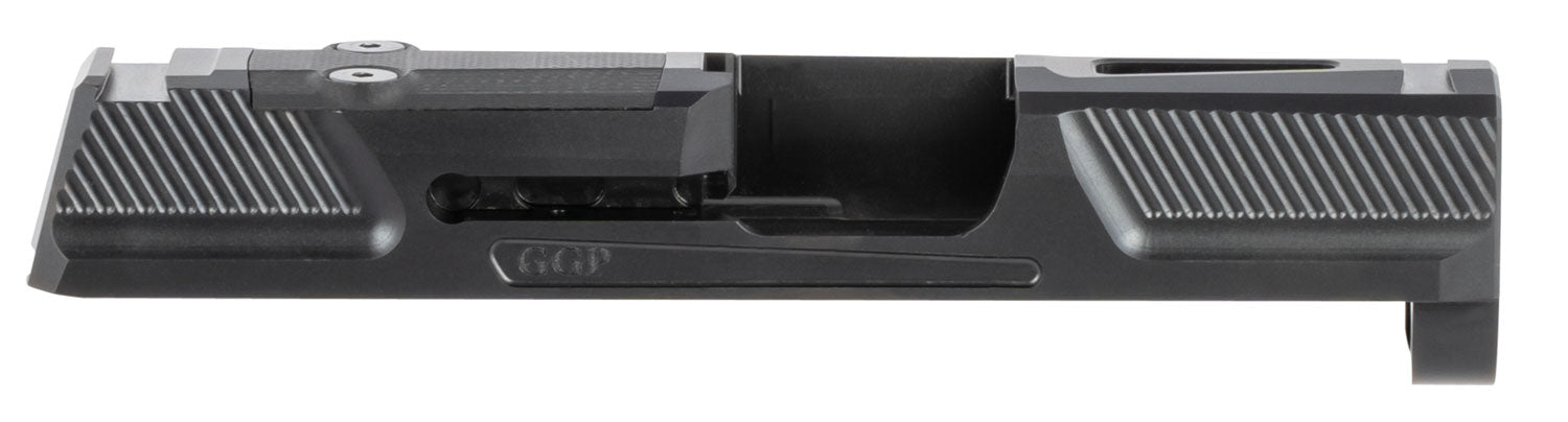 Grey Ghost GGP365BLK2 GGP365 V2 Sig P365 Slide Fine Serrations Shield RMS-C/RomeoZero Ready Black DLC