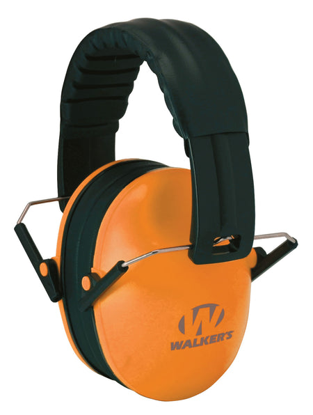 Walker's Kids Folding Passive Earmuff 23 dB Youth Over-the-Head Orange Polymer