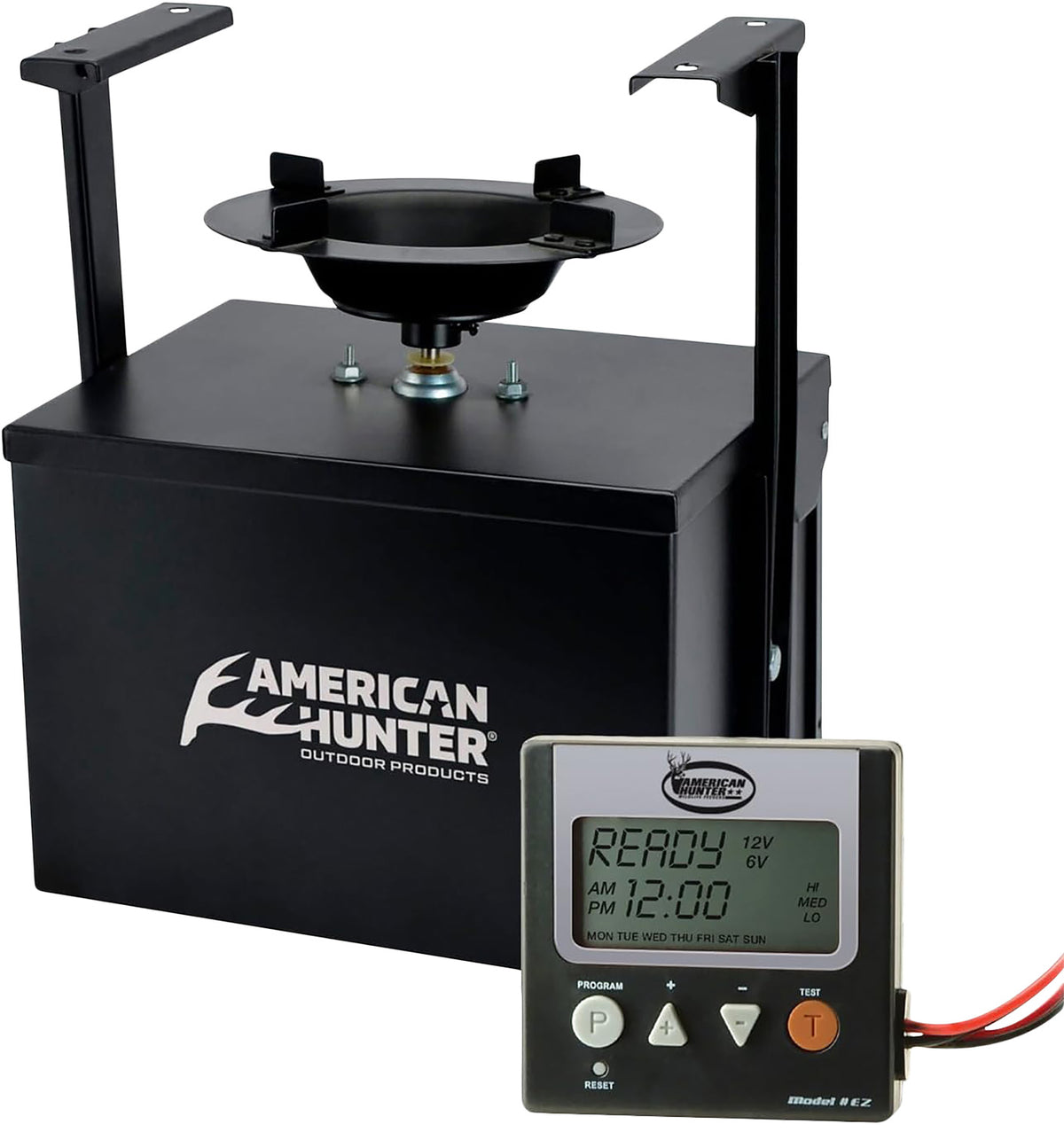 American Hunter 20558 Heavy Duty Spin Kit Game Feeder 8 Programs Digital Timer Black