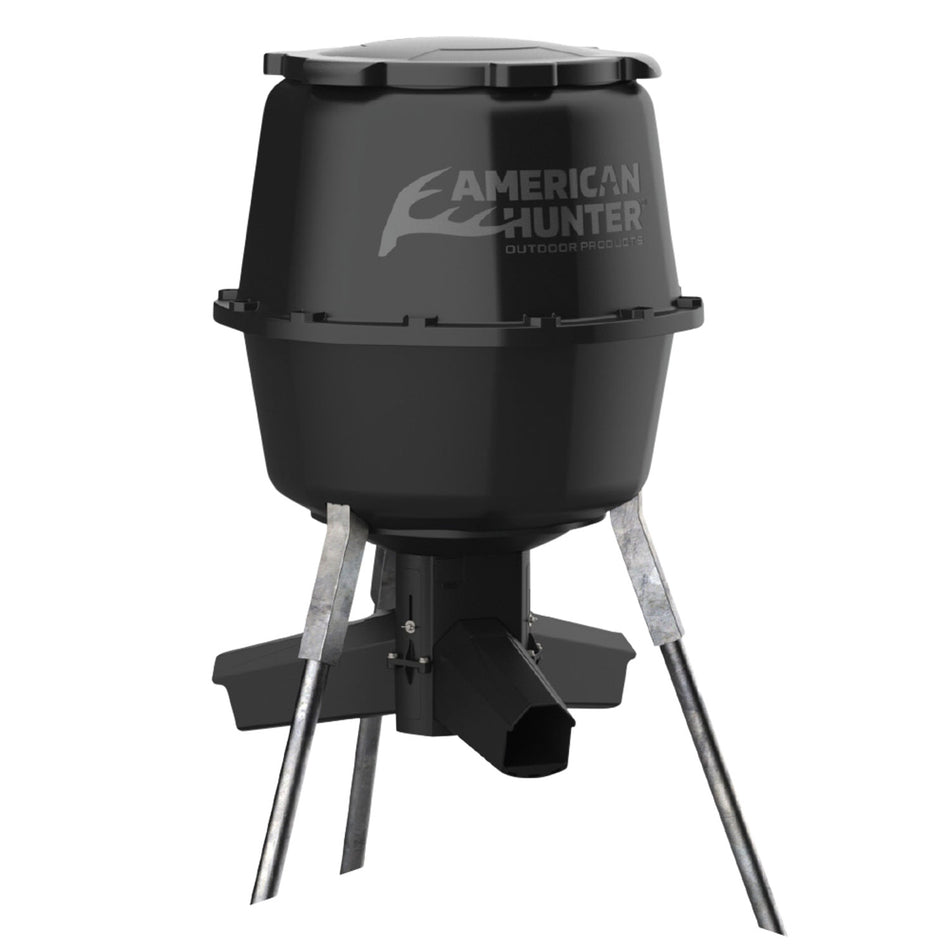 American Hunter AH225GRAV 30 Gallon Gravity Feeder Nesting Hopper Three Feed Tubes Black