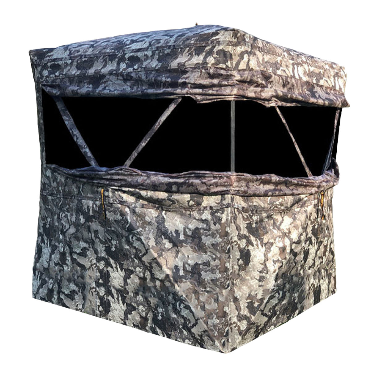 Muddy MUDINFBLND2 2-Person Ground Hunting Blind Ozone Pockets Veil Camo 600D