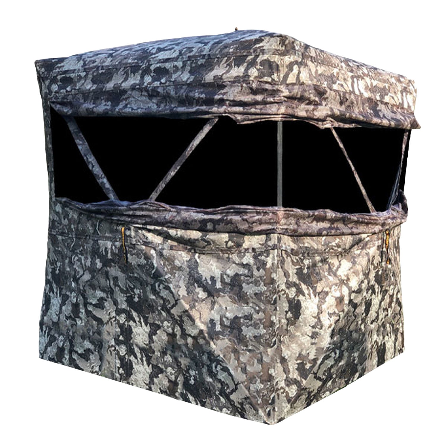 Muddy MUDINFBLND2 2-Person Ground Hunting Blind Ozone Pockets Veil Camo 600D