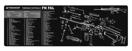 TekMat FN-FAL Cleaning Mat with Parts Diagram 12"x36" Black/White