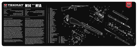 TekMat M14/M1A Parts Diagram Cleaning Mat Black and White Rubber 12"x36"
