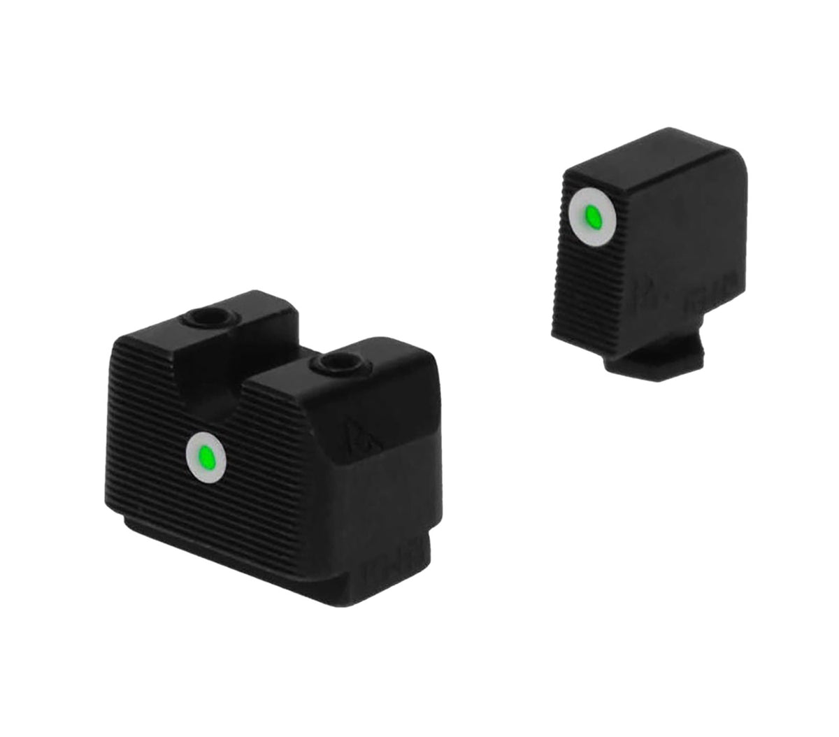 Rival Arms In-Line MOS Tritium Night Sights RA4B231G for Glock 17/19 White Outline Front & Rear