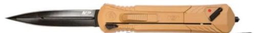 S&W M&P OTF 3.5-Inch Single Edge Spear Point Folding Knife in Black and FDE