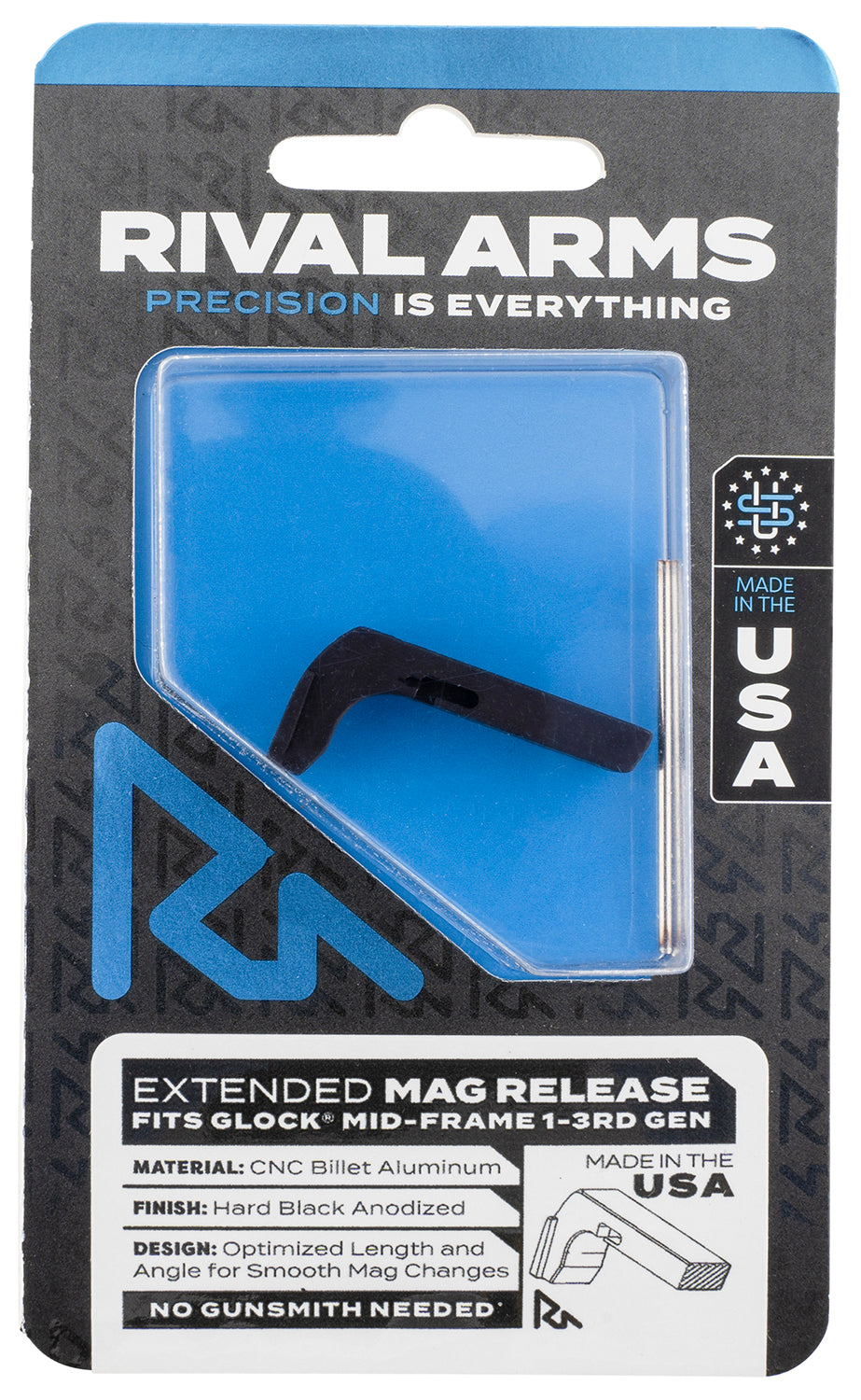 Rival Arms Glock Gen3 Extended Magazine Release Black Anodized Aluminum (RA72G001A)