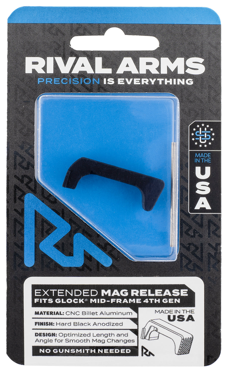 Rival Arms Glock Gen4 Extended Magazine Release Black Anodized Aluminum (RA72G002A)