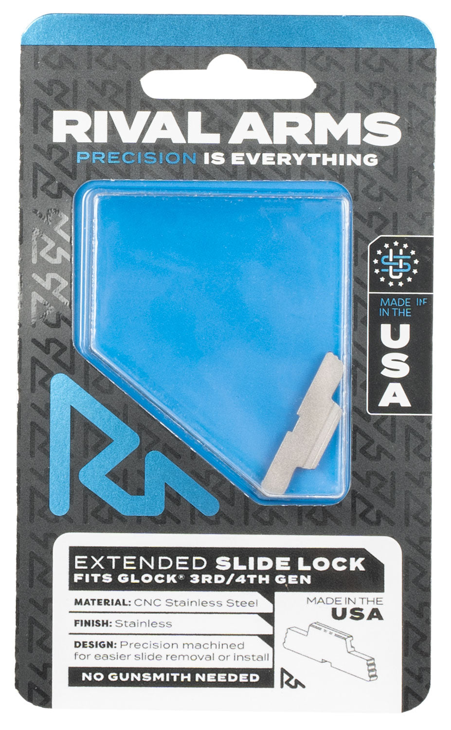 Rival Arms Glock Gen3-4 Stainless Steel Extended Slide Lock (RA80G001D)