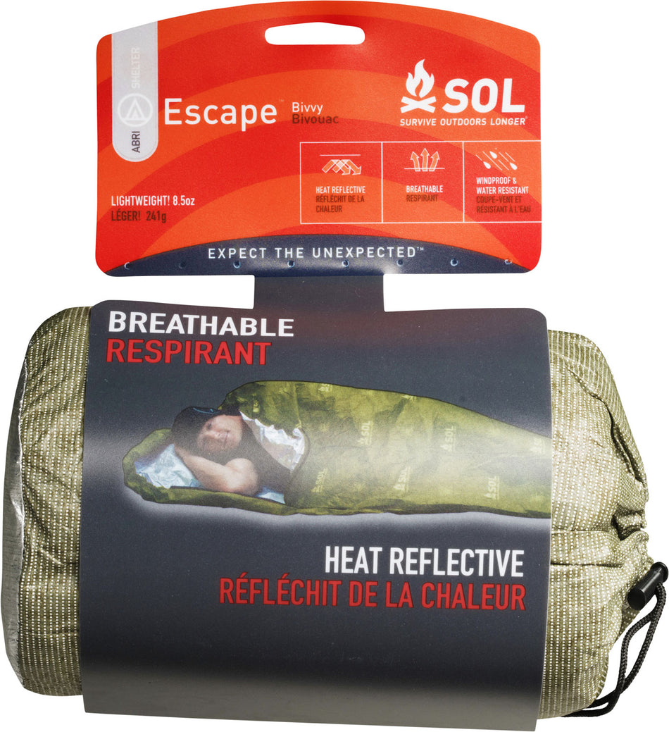 Survive Outdoors Longer 01401229 SOL Bivvy OD Green Waterproof Warmth Shelter